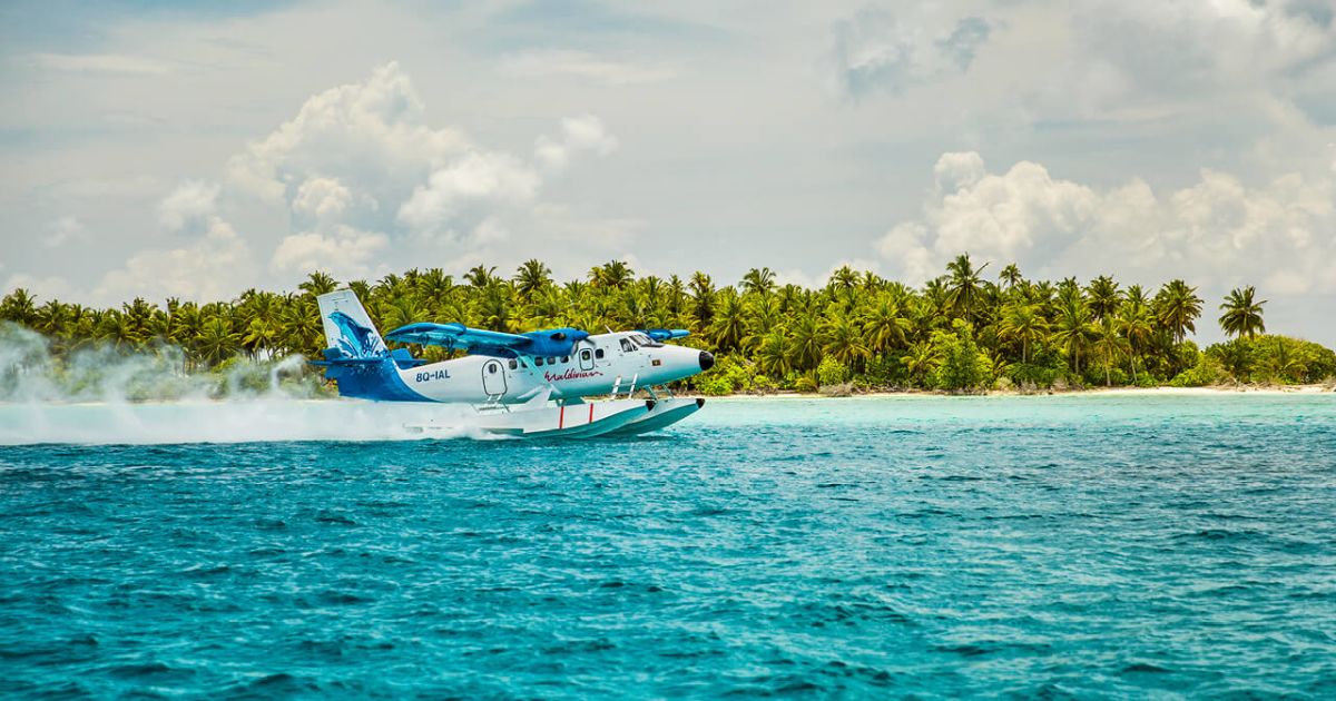 Romance of Seaplane Arrival at COMO Maalifushi